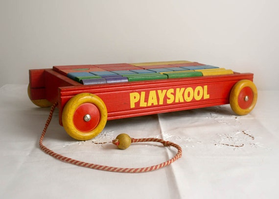 playskool wagon wooden blocks