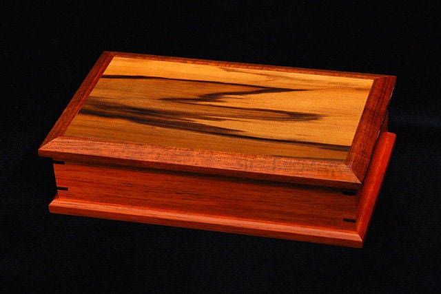 Handmade wooden jewellery box Tasmanian timbers BD03