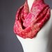 Infinity Scarf 45% silk Floral pashmina paisley spring loop tube Circle soft Red / Orange golden tones metallic