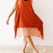 Party Orange Sweet Dress Cotton
