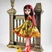 Handmade doll fashions for Monster High doll frilly pleats and wide eyed rabbits two pieces