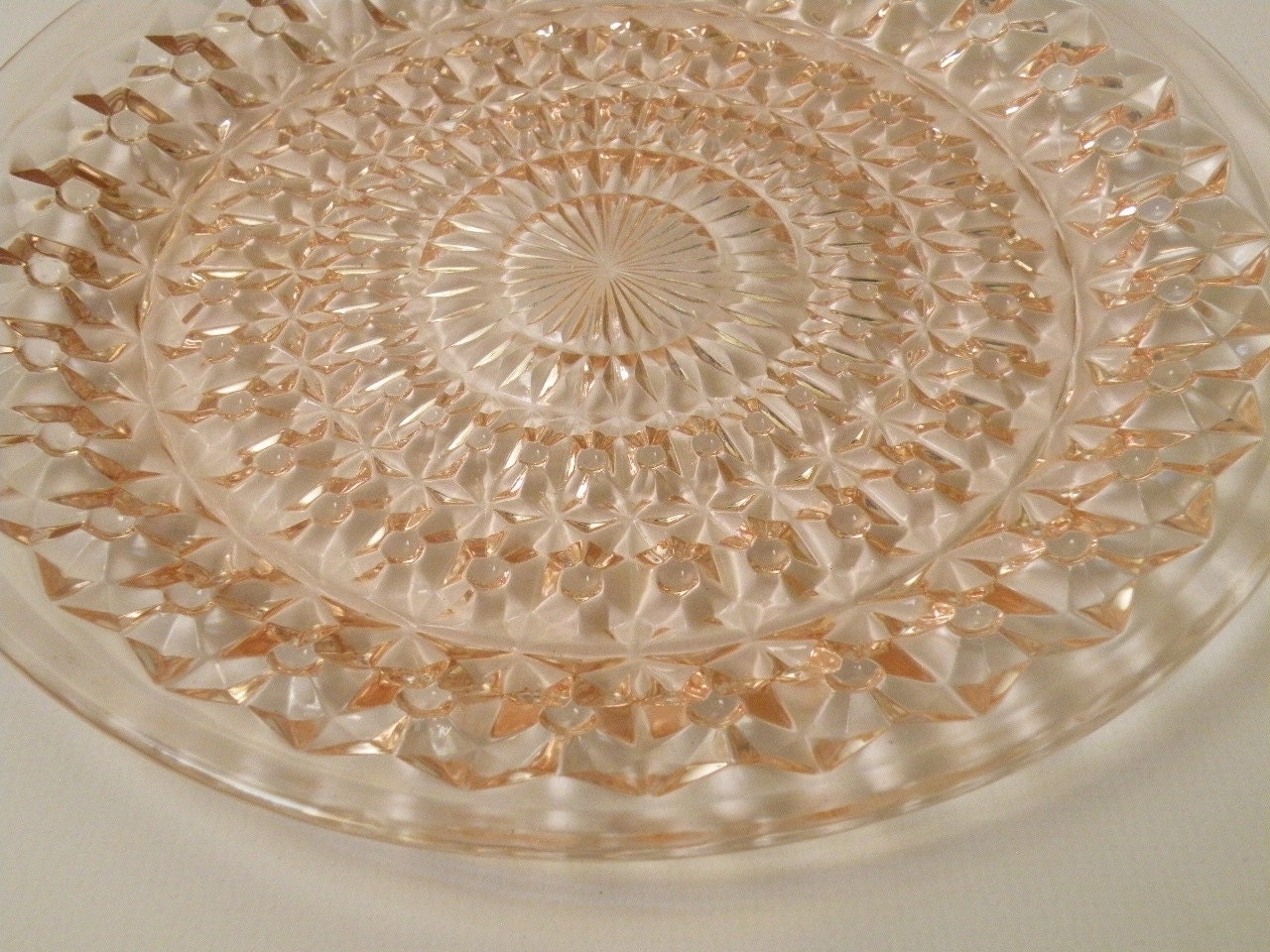 11 pc PINK Depression Glass Set Holiday aka Button and Bows