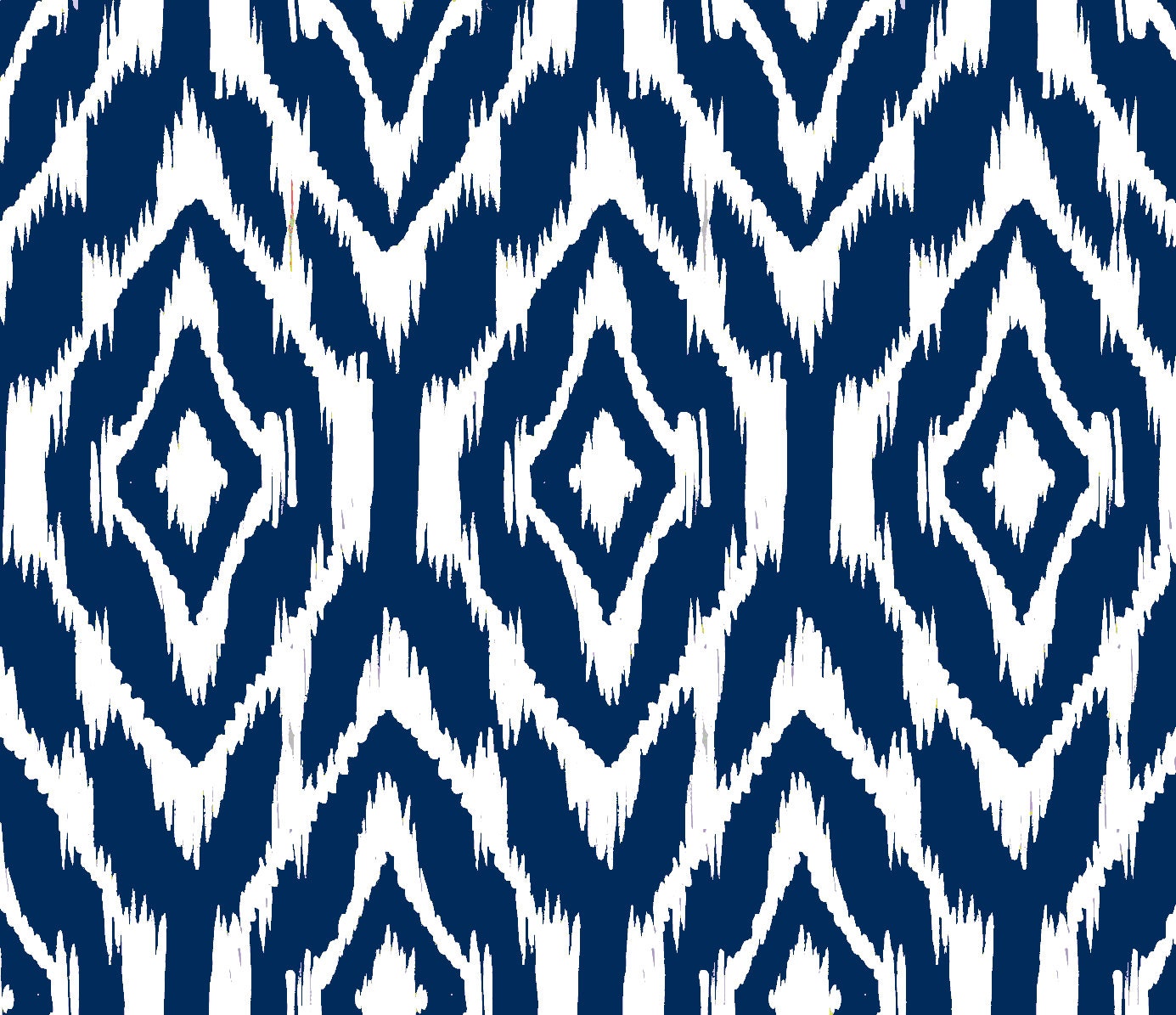 Ikat Print Fabric by the Yard Navy and White