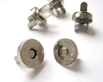 14mm Silver Magnetic Snaps Closures - Pack of 10sets