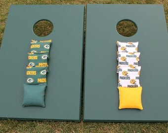 CORNHOLE SET 24x48 Green Bay Packers NFL Game with 8 Bags Quality Custom Handmade