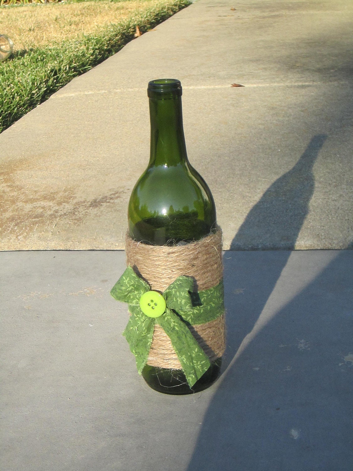 Decorated wine bottle