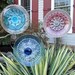 SET of 3 Repurposed Glass Flowers made of Plates, Sun Catcher, Garden Art, Pretty Pastel Colors