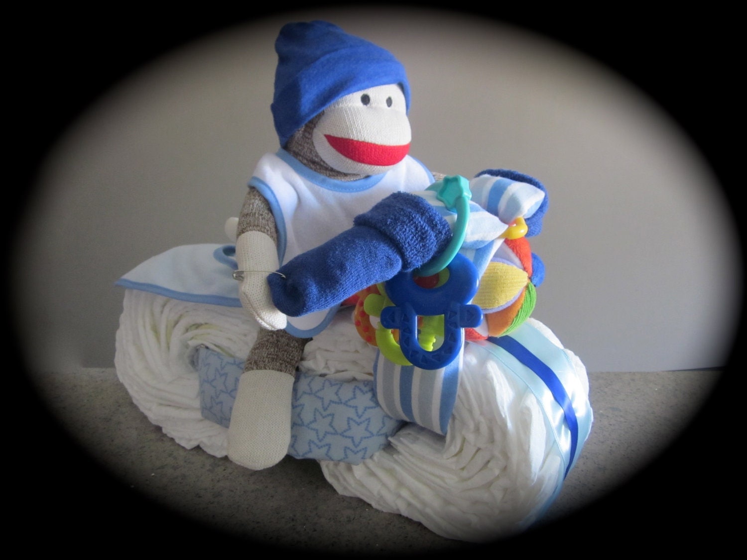 Motorcycle Diaper Cake baby boy shower gift by ThePinkPapermill