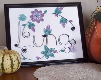 Paper Quilled Art - Custom Made Quilled Names - Quilling247 - OOAK - Original Handmade Artwork