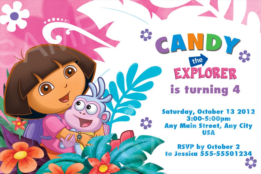 Free Dora The Explorer Invitations Templates 2