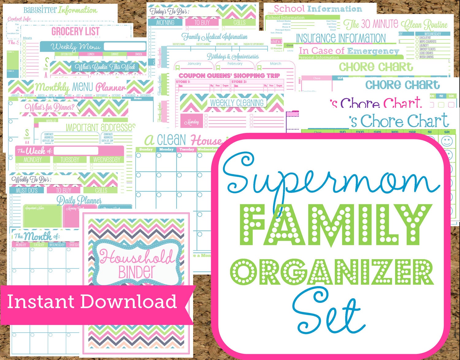 INSTANT DOWNLOAD Mom Planners Home Organization Printables30