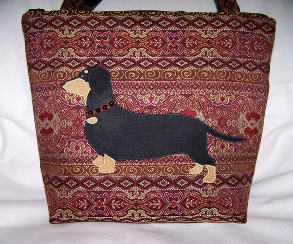 Black and Tan Dachshund-Wiener Dog Purse-Handbag-Bag with