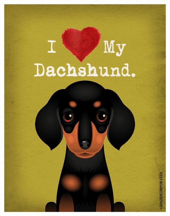 I Love My Dachshund I Heart My Dachshund I Love My Dog I