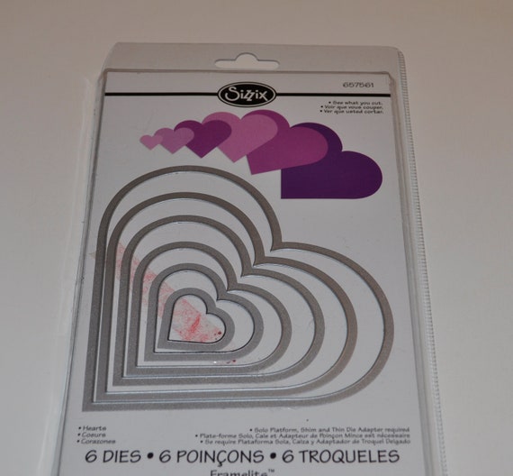 Sizzix Framelits Dies 6Pkg-Hearts Die cutting tool Set of 6