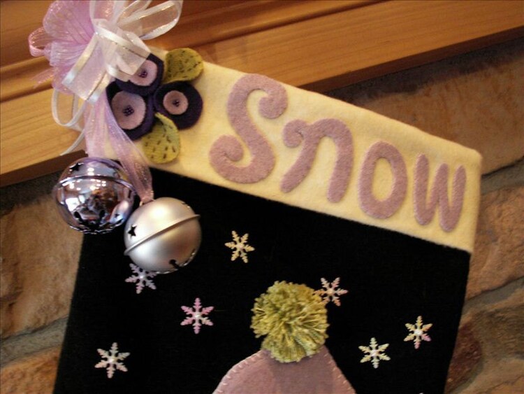 Wool applique Christmas stocking by ashysmom54 on Etsy