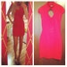 Vintage Bright Red Retro Key Hole Dress Sz. Small Medium