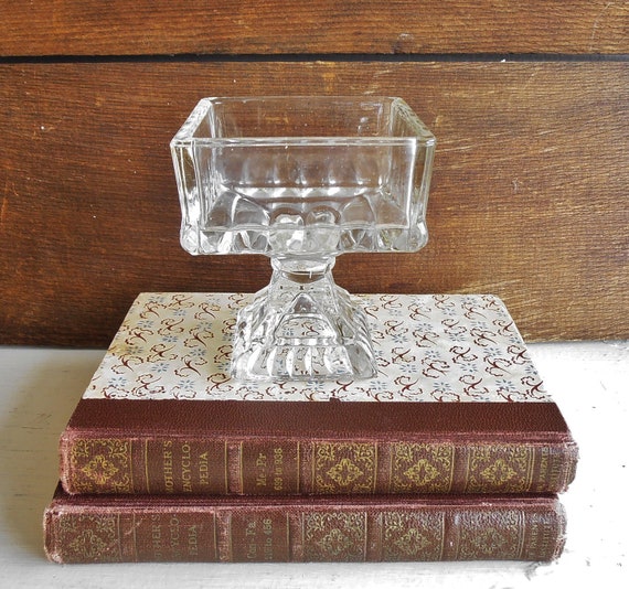 Vintage Square Glass Dessert Dish