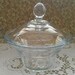 Vtg clear glass bowl with lid