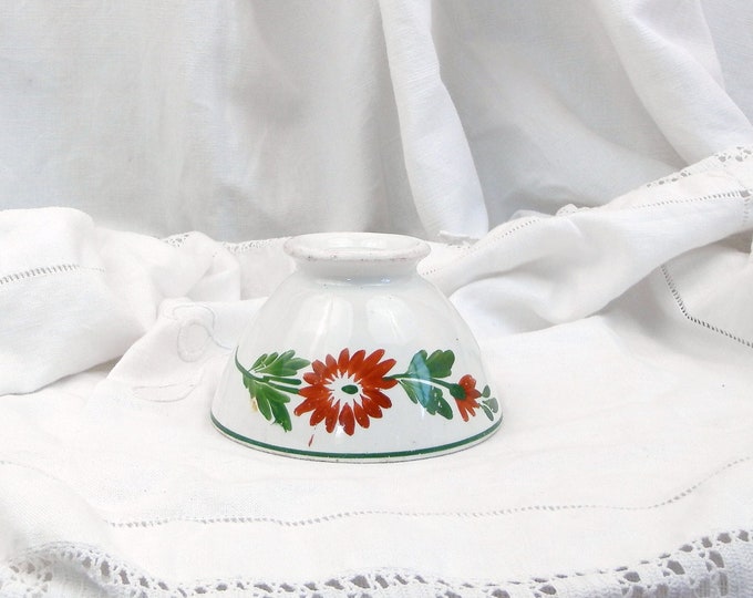 Small Vintage Ceramic French Farmhouse Ceramic Café au Lait Bowl Coffee Bowl with Hand Painted Flower Pattern, Country Cottage Decor France Small Vintage Ceramic French Farmhouse Ceramic Café au Lait Bowl Coffee Bowl with Hand Painted Flower Pattern, Country Cottage Decor France