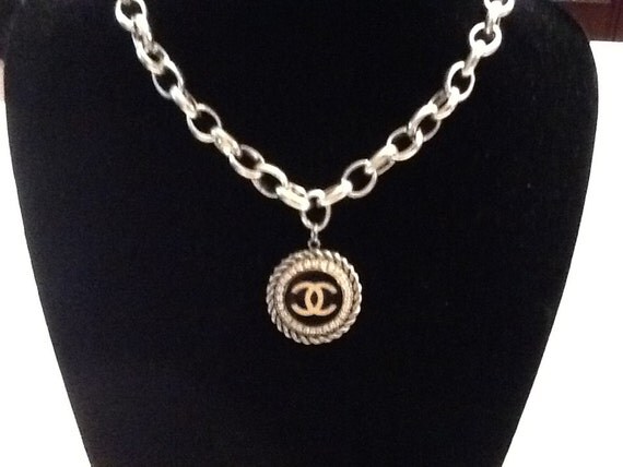 Etsy chanel button necklace Clearance