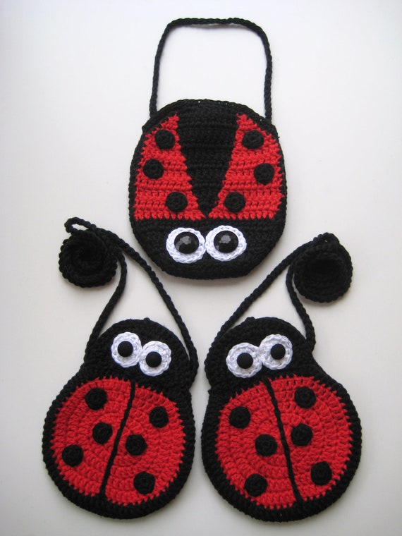 Crochet Pattern ladybird purse bag INSTANT DOWNLOAD PDF mummy