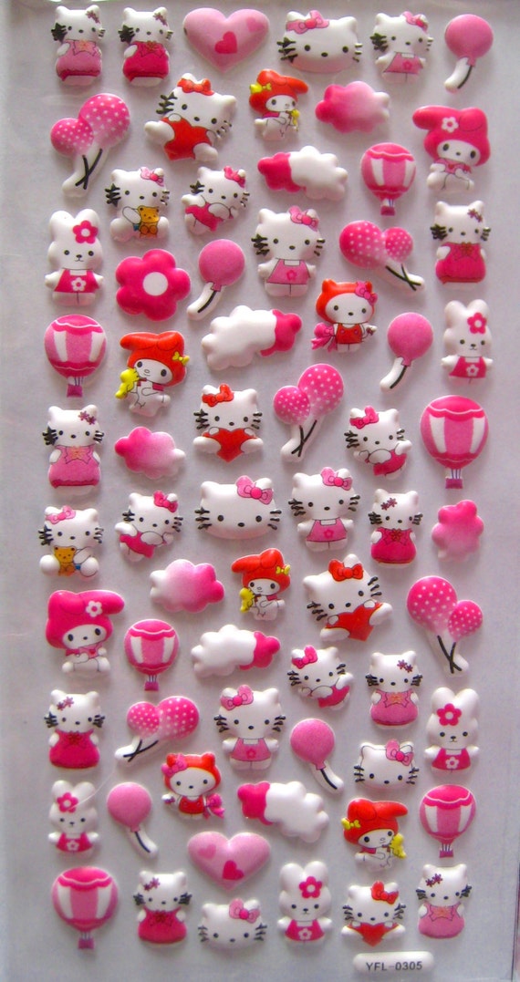 Kawaii Puffy Stickers Hello Kitty