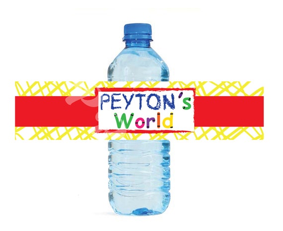 Elmo's World Sesame Street themed Water Bottle Labels - Customized Digital File Il_570xn