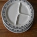 White Divided Plates With Retro Black Border