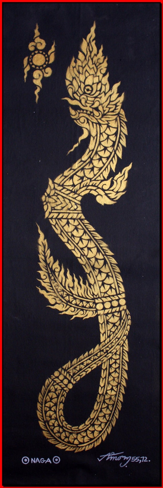 Items similar to Thai  traditional stencil art  of naga  by 