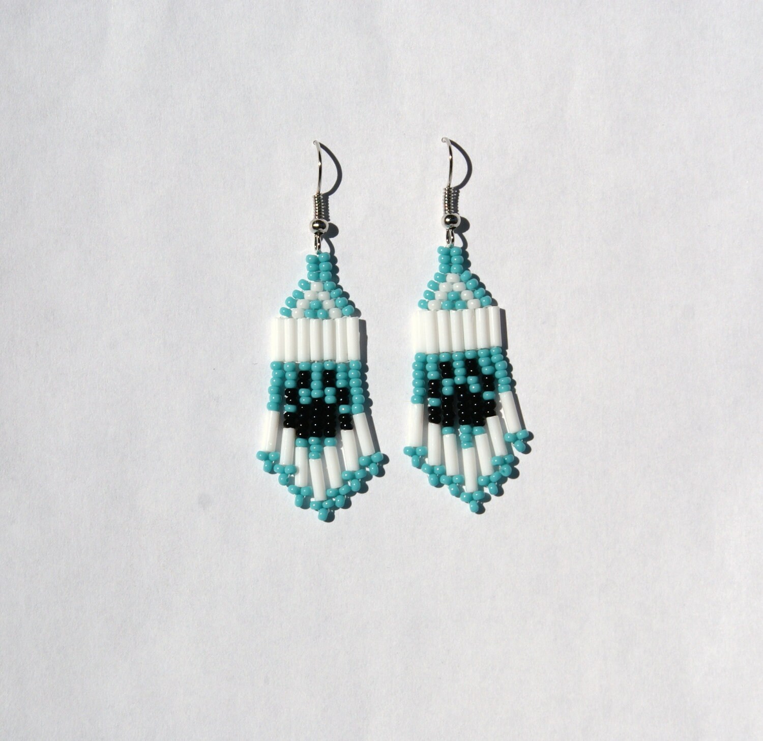 Seed Bead Paw Print Earrings