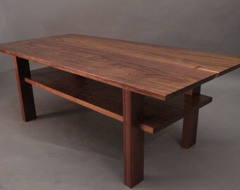 Walnut Coffee Table- small wood tables for living room, Narrow Coffee Table- Custom Mid Century Modern Furniture- CLASSIC COLLECTION