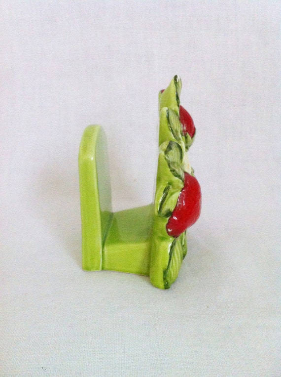 Vintage Ceramic Strawberry Napkin Holder 1970s