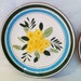 Vintage aqua yellow flower plates Stangl pottery Country Garden