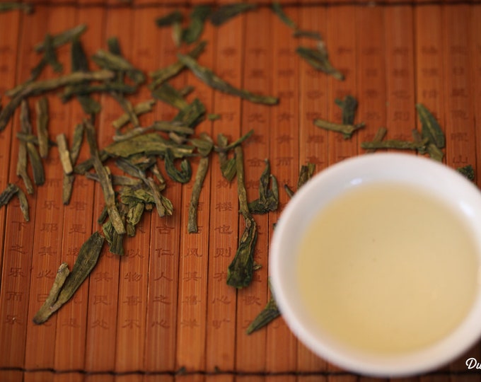 Green Tea - Organic Dragonwell Loose Leaf Tea Premium Level Grade AAAA Net 30 grams/ 1.1 oz