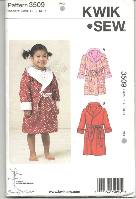 Hooded Toddler Robe Pattern by KWIK SEW 3509