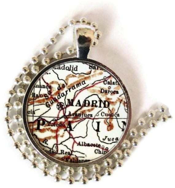 Madrid Spain jewelry spanish map necklace by LocationInspirations