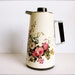Unique Retro Insulated Coffee Pot -Pitcher-Carafe White with Flowers