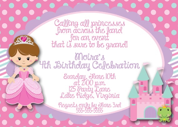 Printable Princess Birthday Invitation