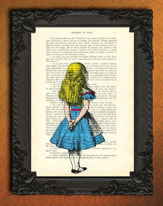 alice in wonderland art print alice in wonderland mixed media