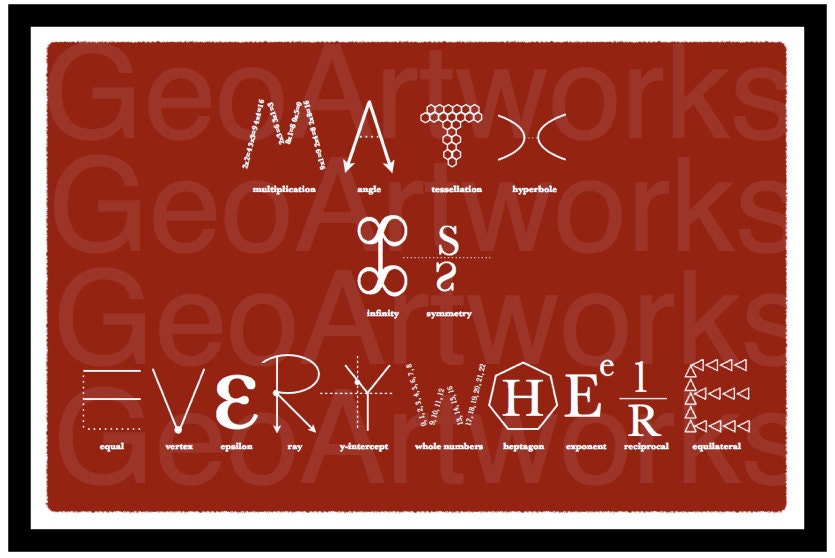 Math Is Everywhere Mathematical Poster 11 By 17 By Geoartworks