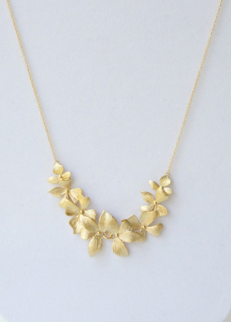 Orchid Necklace.Wedding Necklace Bridesmaid Gift by PinkforYou