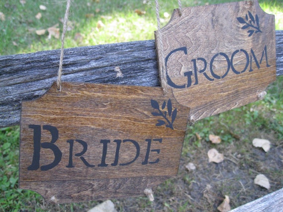 Signs. and Sign.  'Bride For groom & signs Handmade Wedding Great rustic Wood bride  Groom' Rustic