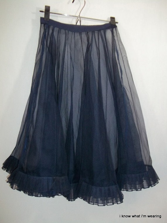 Vintage Crinoline Petticoat Navy Blue