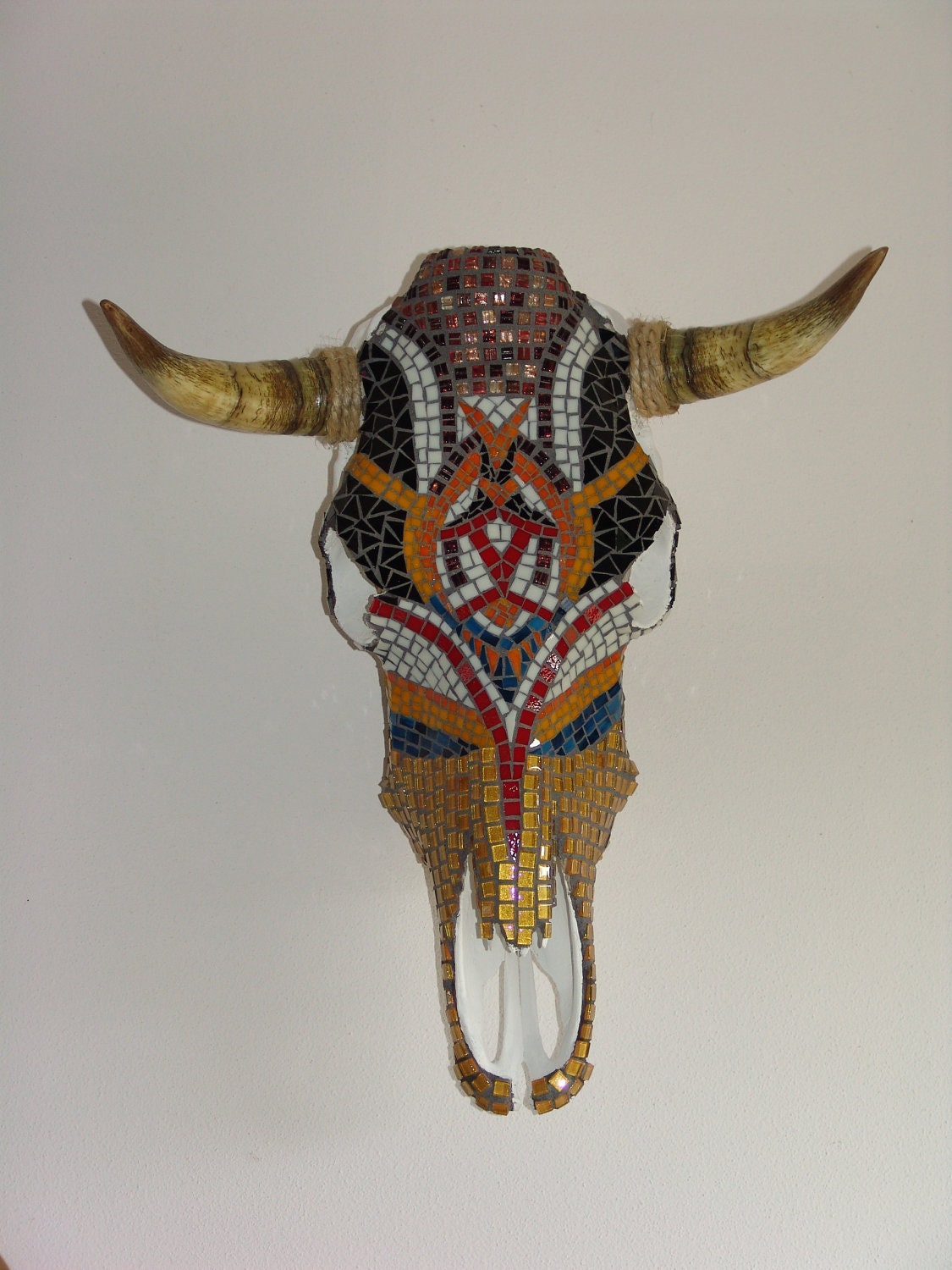 Mosaic Steer Skull