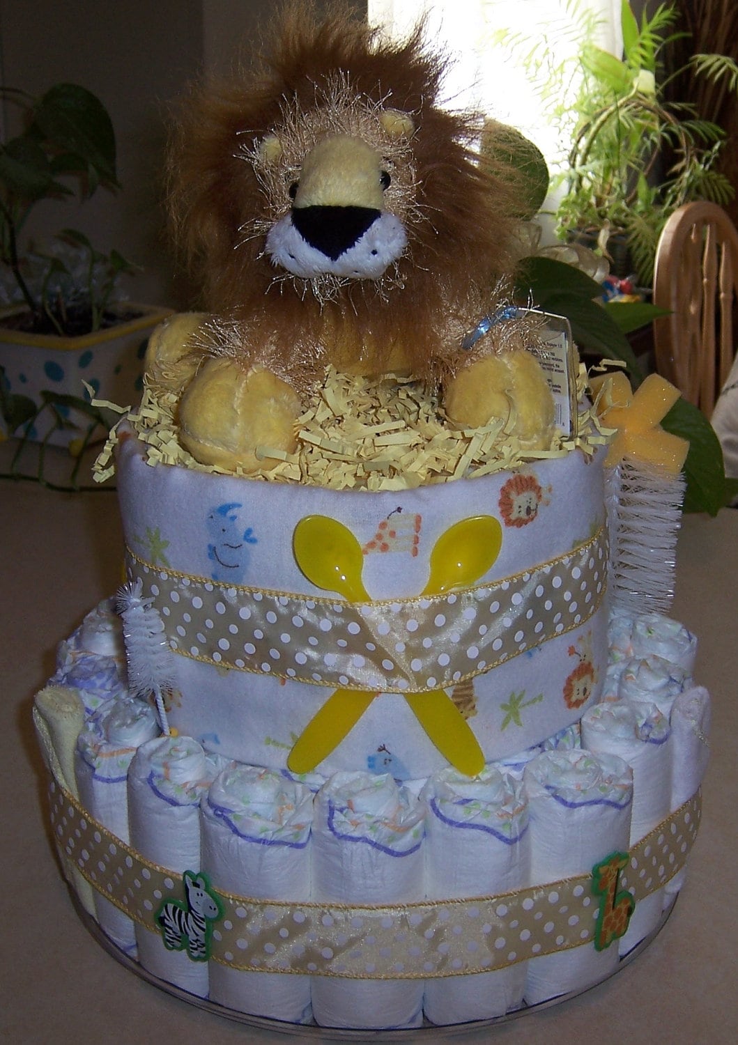 Jungle themed Lion Diaper Cake REDUCED PRICE reg.