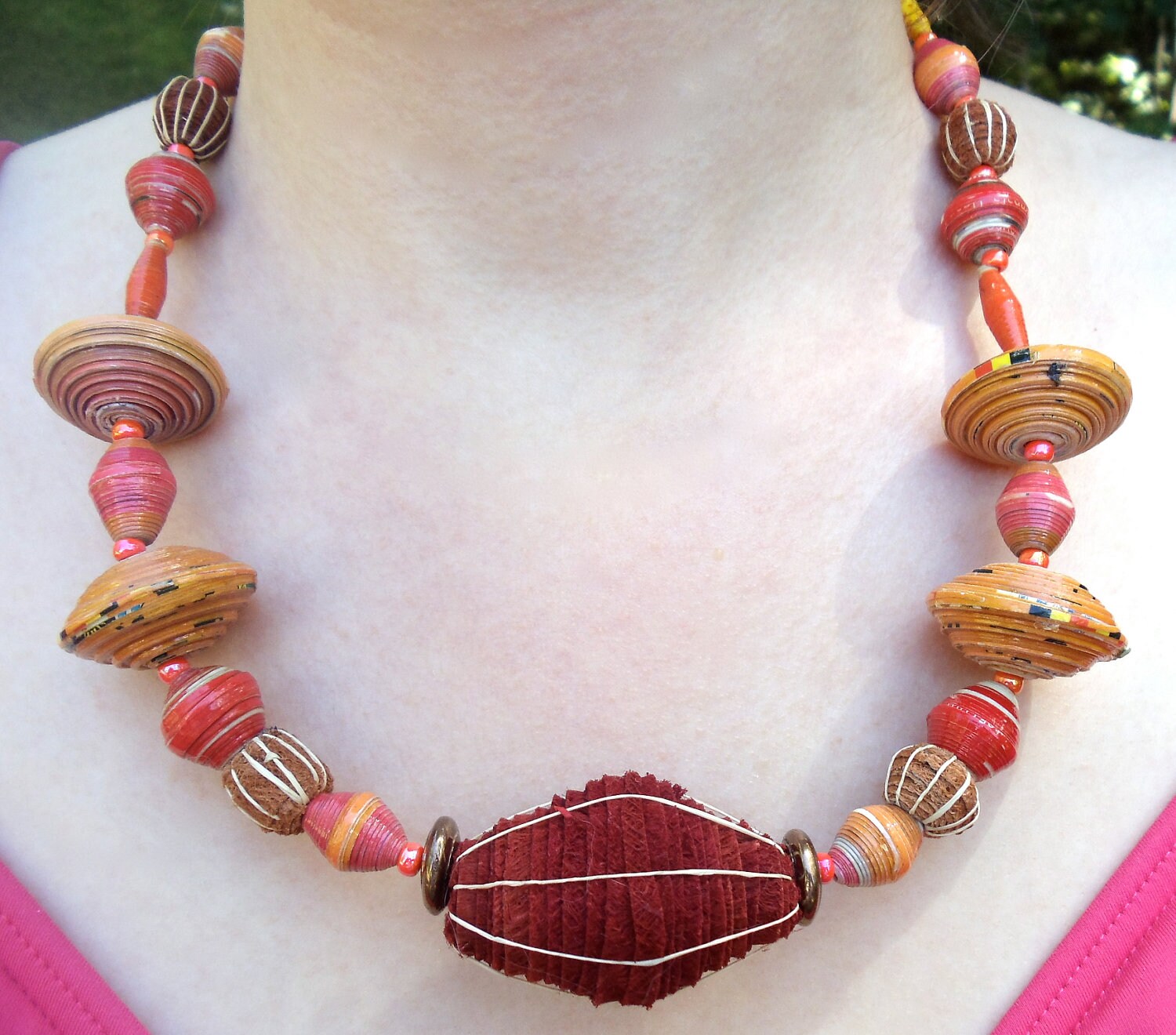 African Bead Necklace by KatieBugCreations4U on Etsy