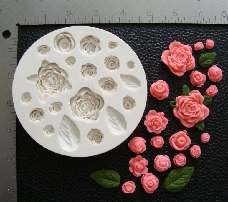 Items Similar To Fondant Silicone Mold Roses 20 Pcs Wr20 On Etsy 