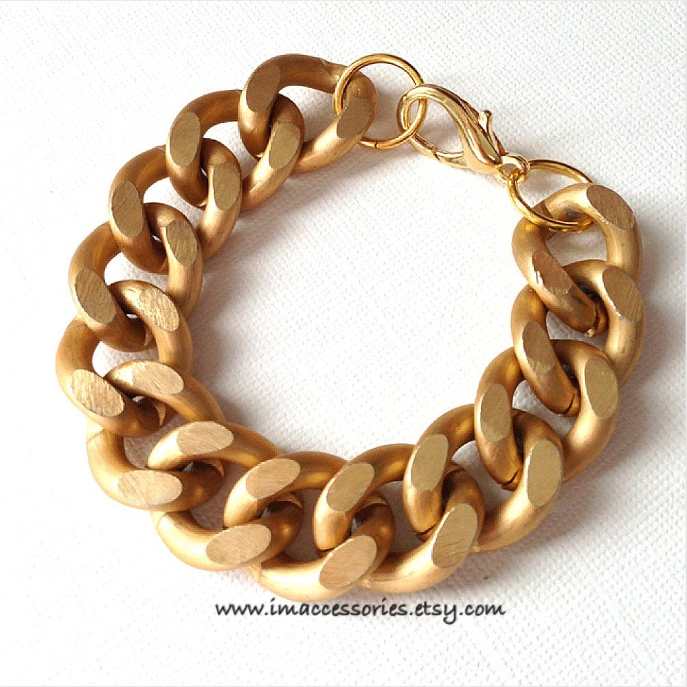 Sale Matte Gold Chunky Chain Bracelet