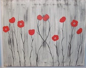 Poppies Original Acrylic Hand Painted 16x20 Wall Art