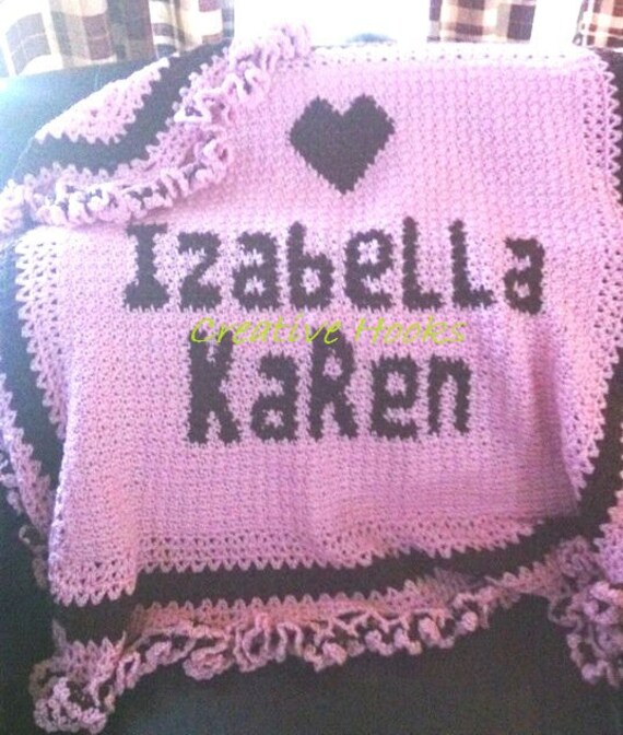 Personalized Crochet Baby Blanket by CreativeHooks on Etsy